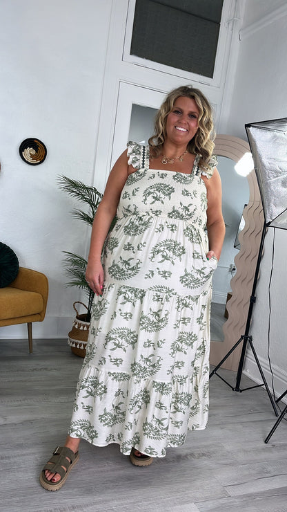 Eucalyptus Dream Tiered Dress, Sage