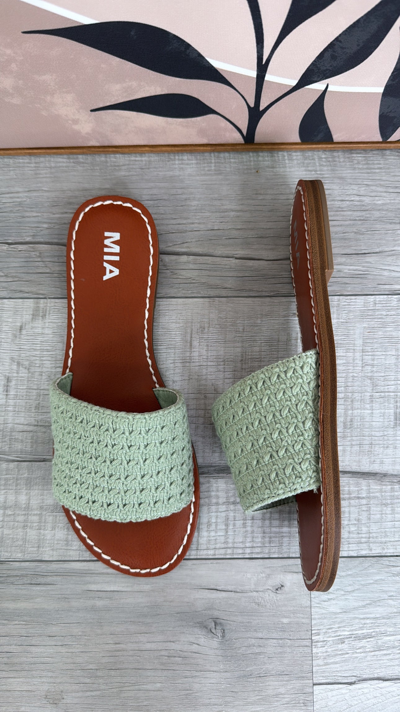 Crochet Slip On Sandal, Sage