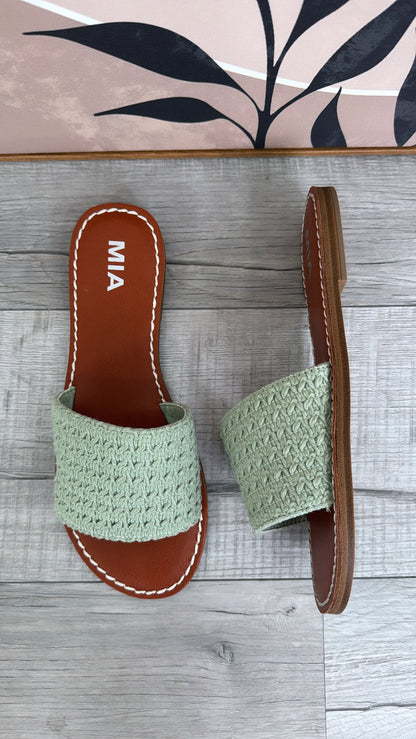 Crochet Slip On Sandal, Sage