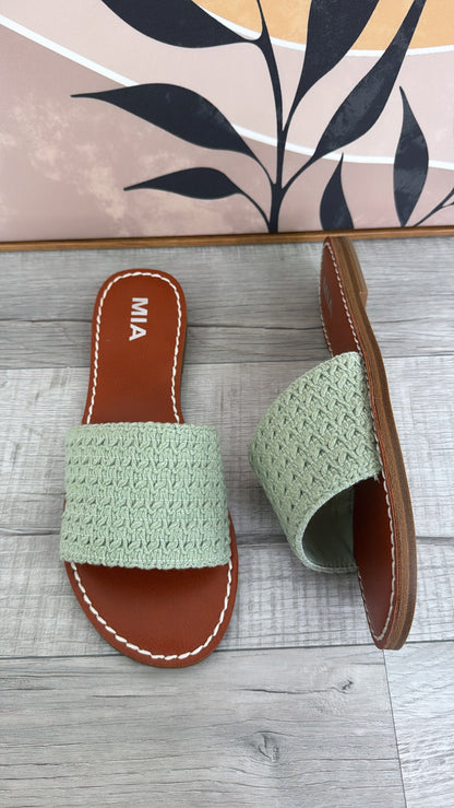 Crochet Slip On Sandal, Sage