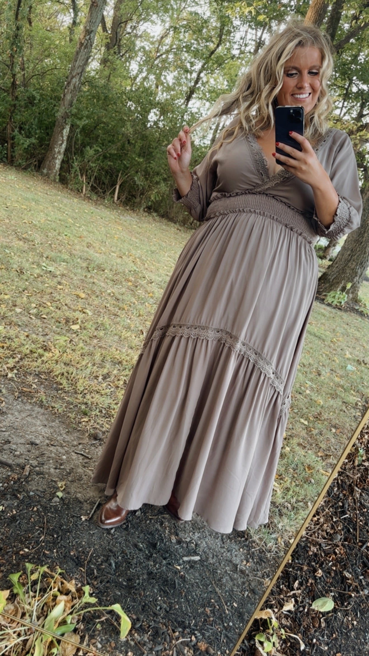 ECB Exclusive: Most Admired Maxi Dress , Taupe