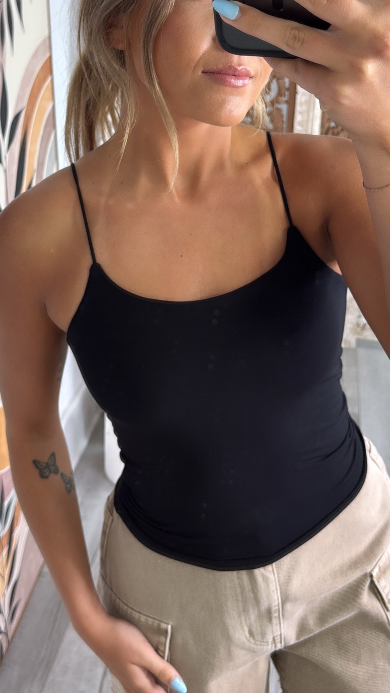 Everyday Essential Spaghetti Strap Cami, Black