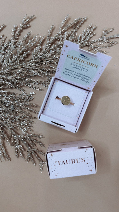 Adjustable Zodiac Ring, Gold
