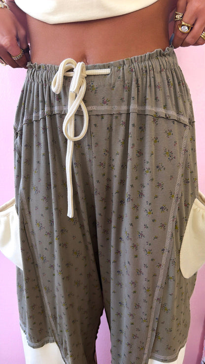 Oliver Oversized Joggers, Sage Multi