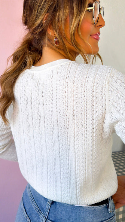Bloomsbury Knit Cadigan, Ivory