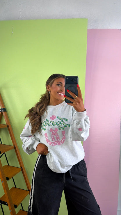 Clover Club Crewneck, H.Grey
