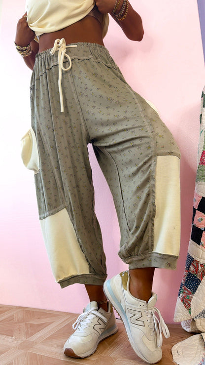 Oliver Oversized Joggers, Sage Multi