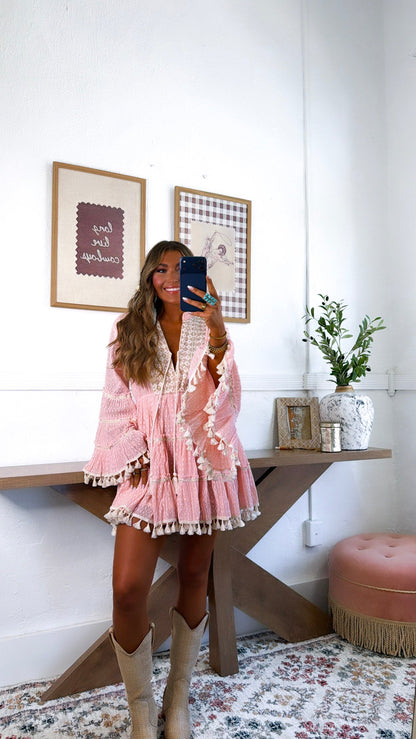 Maple Mist Mini Dress, Pink