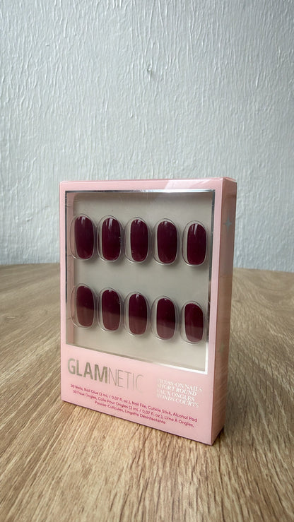 Glamnetic Press On Nails, Berry Maroon