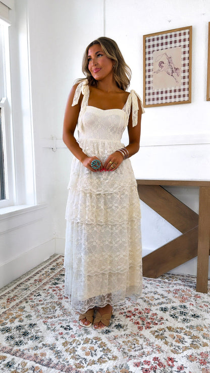 Penelope Floral Maxi Dress, Ivory Cream
