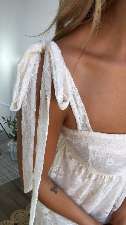 Penelope Floral Maxi Dress, Ivory Cream