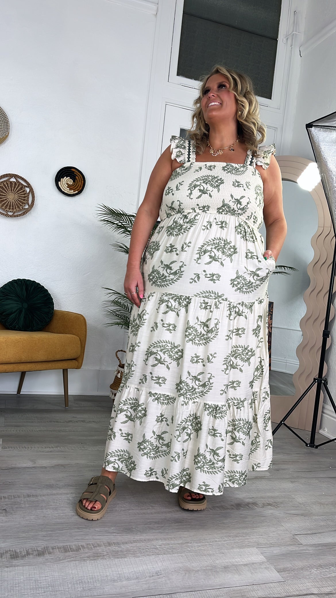 Eucalyptus Dream Tiered Dress, Sage