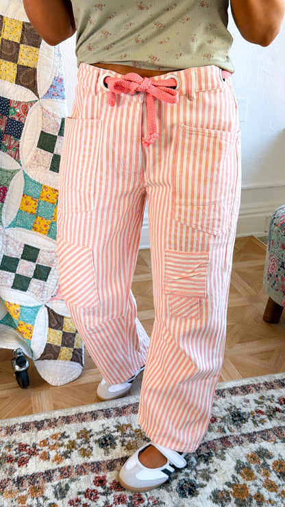 Dune Twill Barrel Pant, Coral Peach
