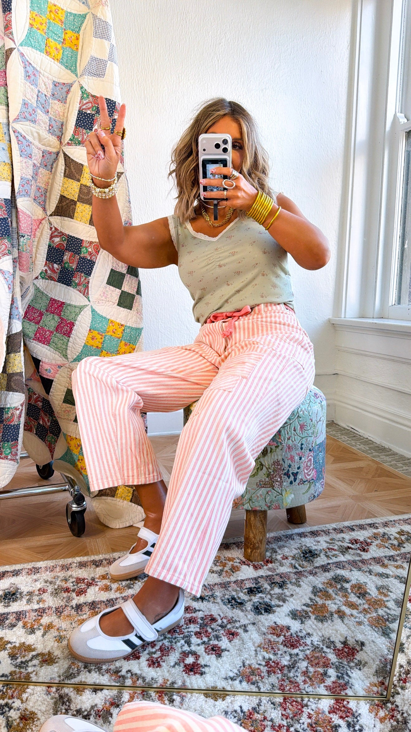 Dune Twill Barrel Pant, Coral Peach