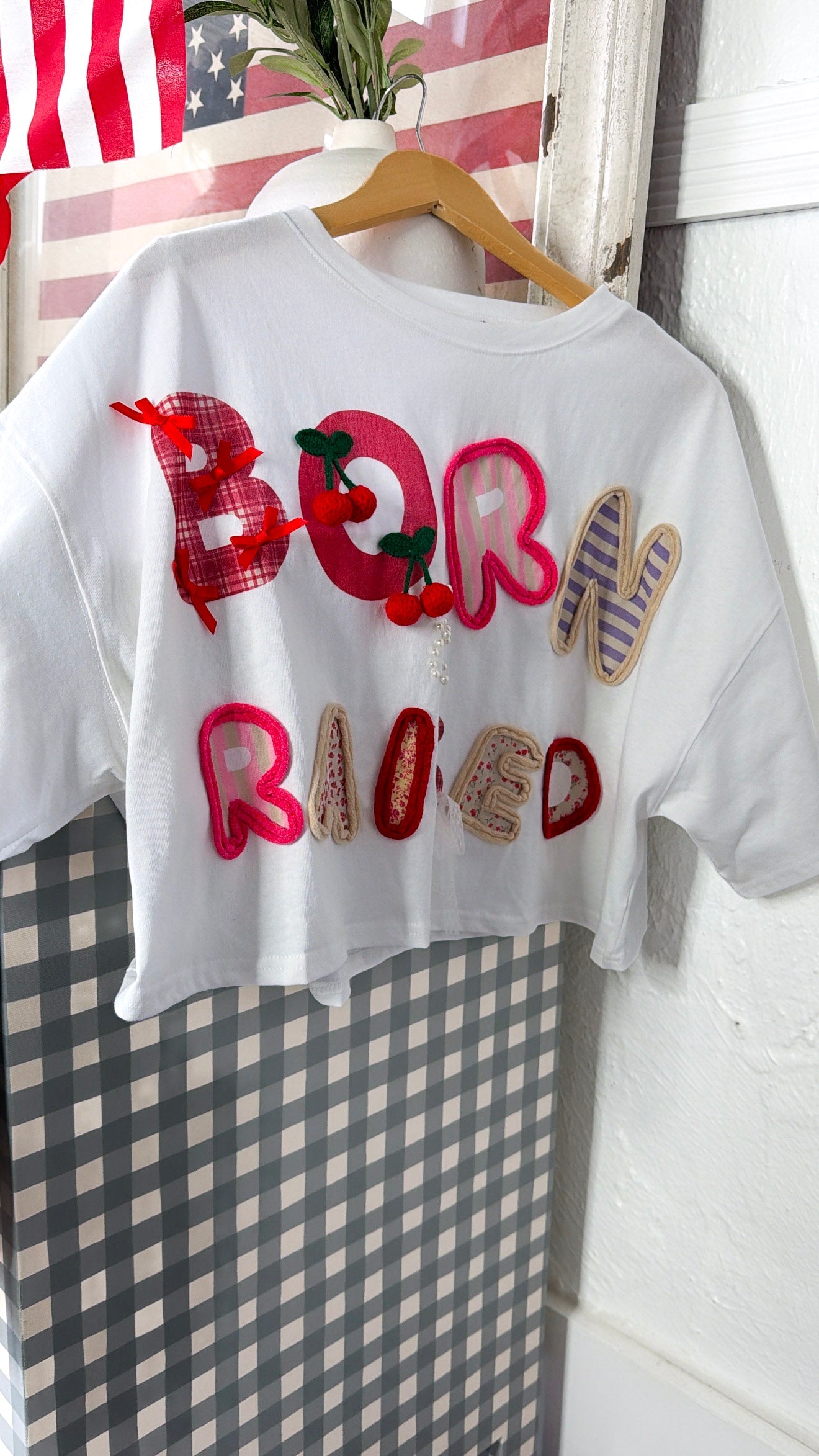 Born & Raised Graphic Detail Top, Off white
