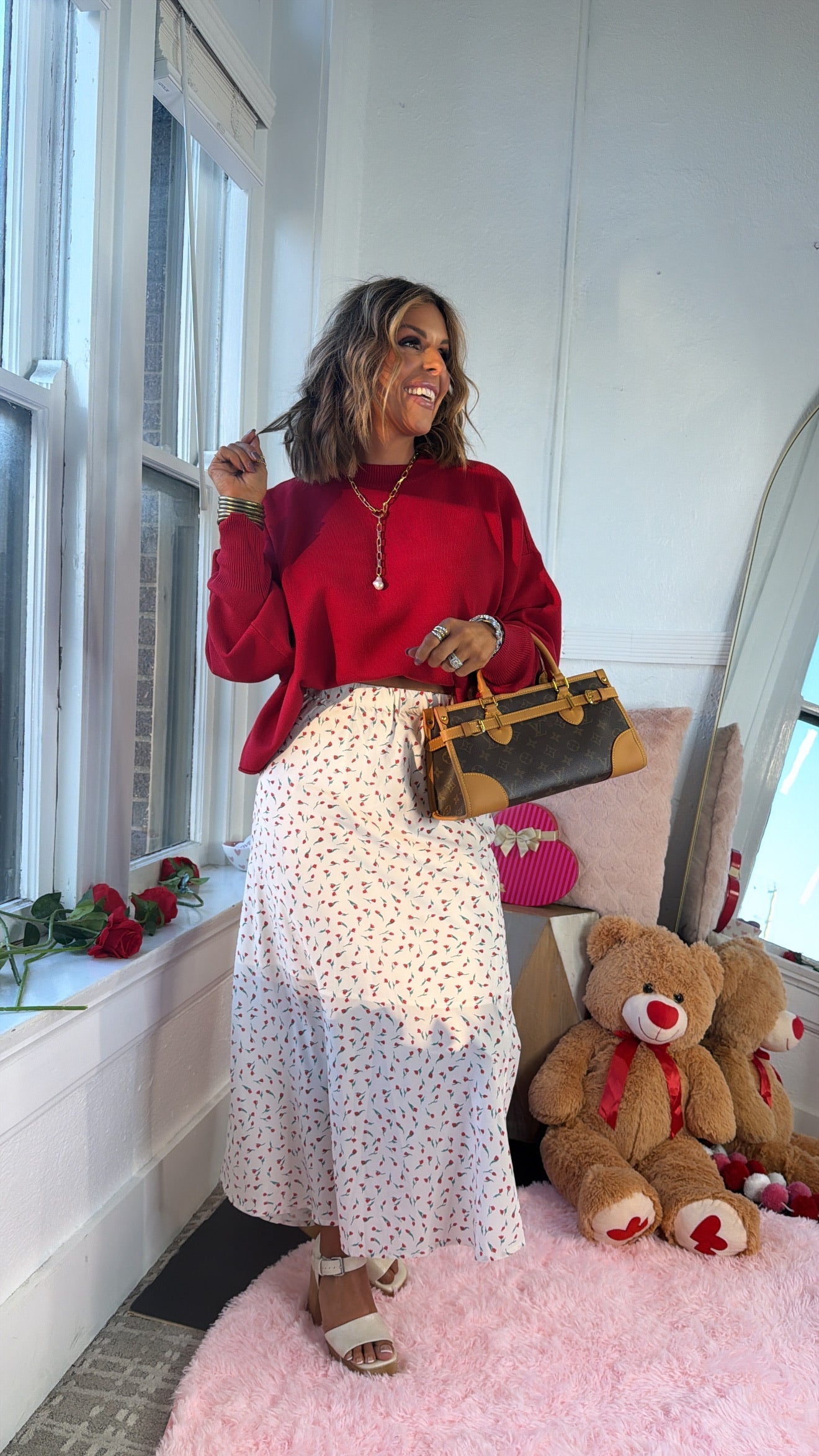 Here To Charm Floral Maxi Pencil Skirt