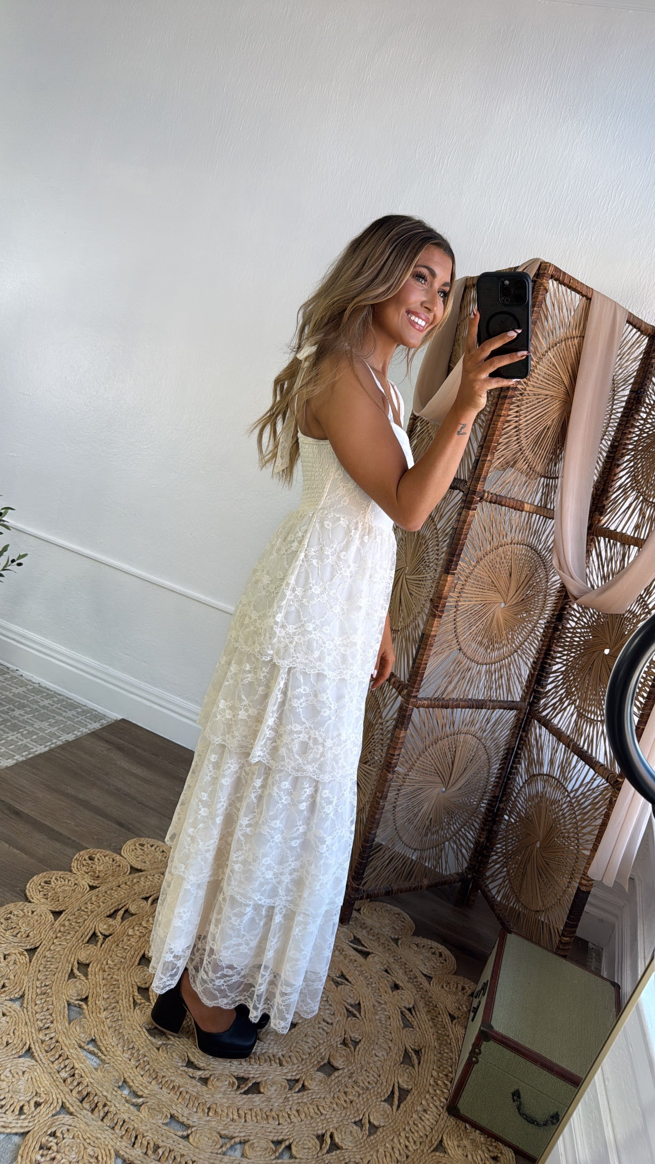 Penelope Floral Maxi Dress, Ivory Cream