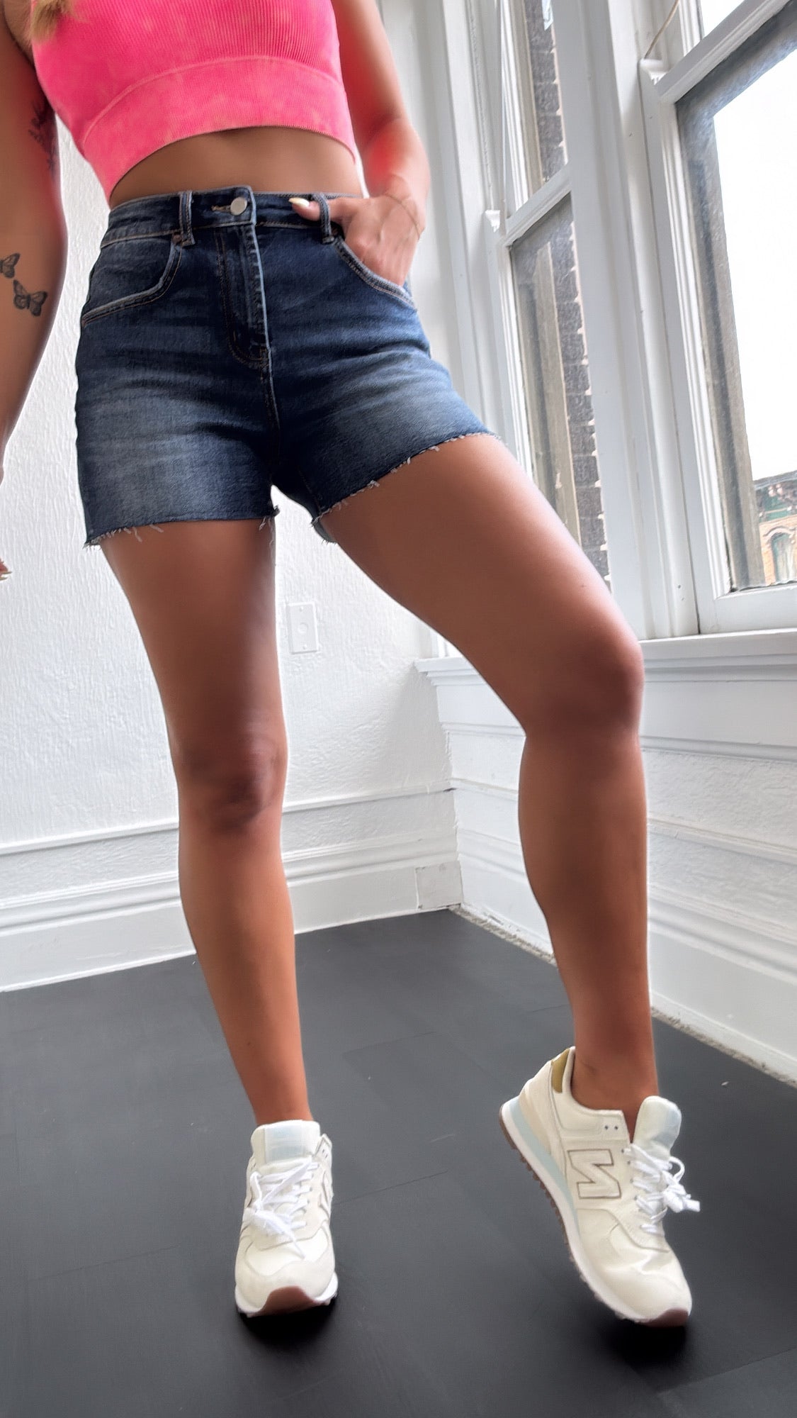 Bexley High Rise Denim Short, Dark