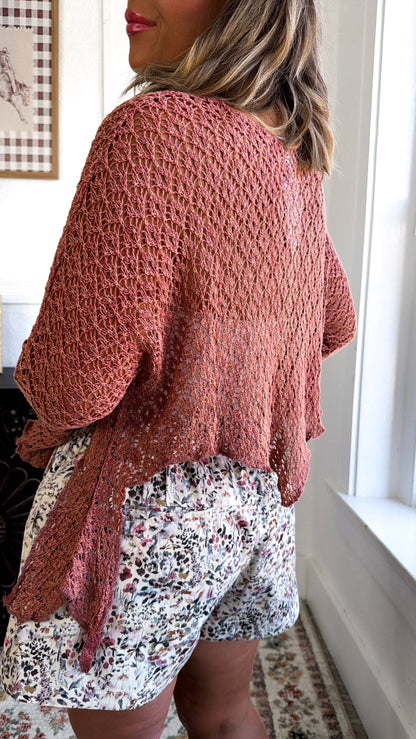 Free Spirit Crochet Top, Brick