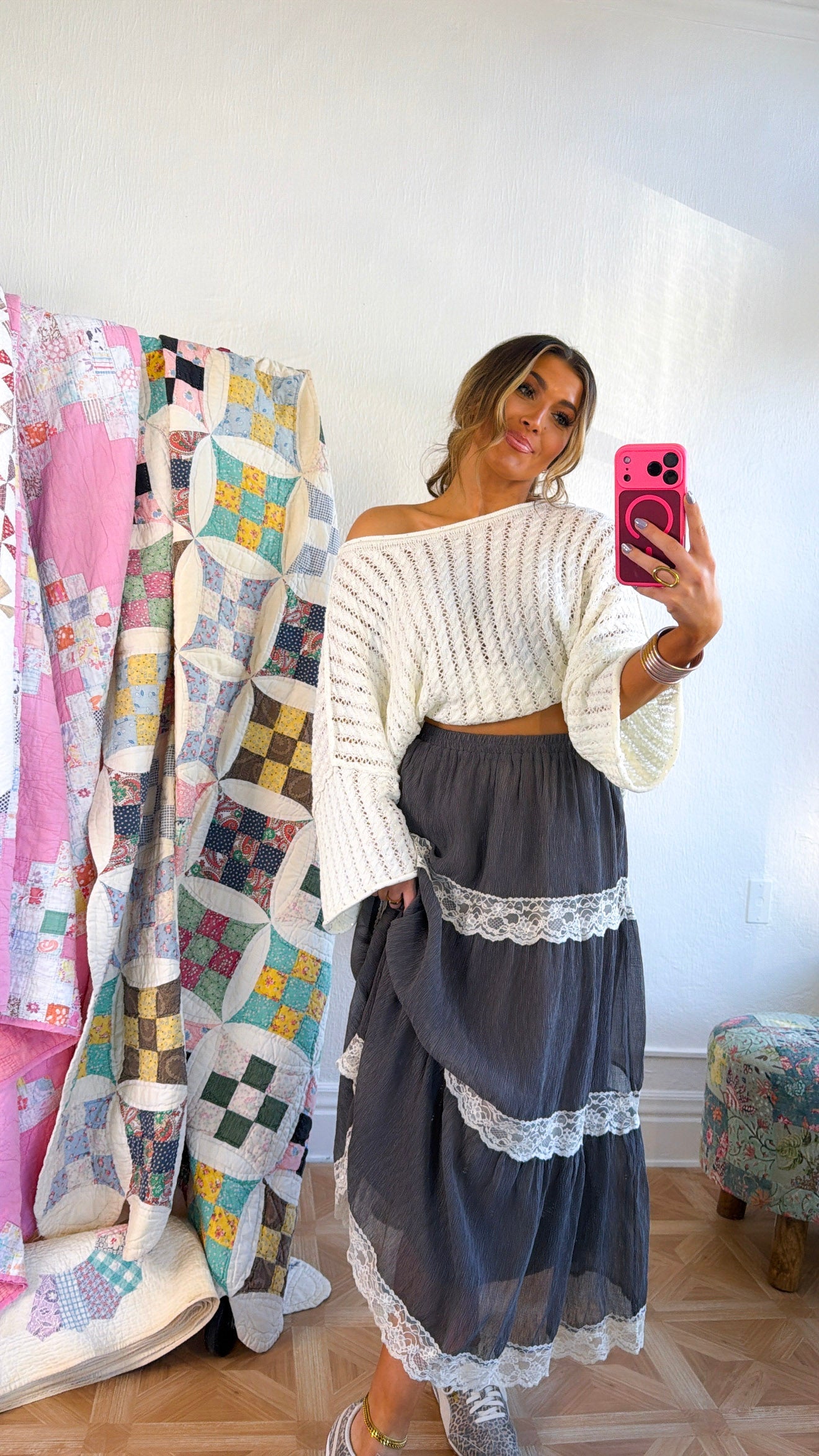 Luminous Sky Knit Sweater, Ivory