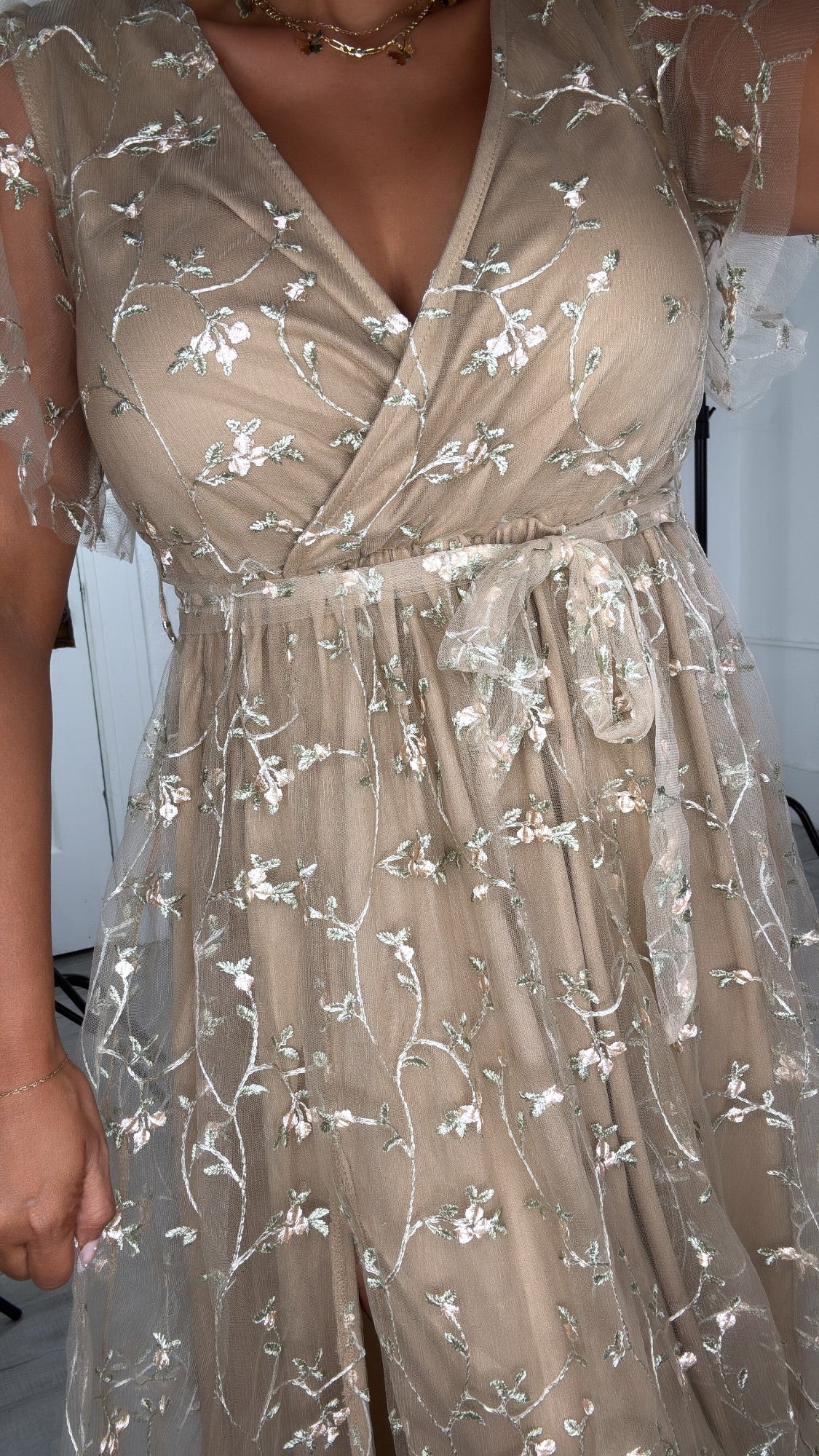 ECB Exclusive: Dreamy Floral Embroidered Maxi Dress