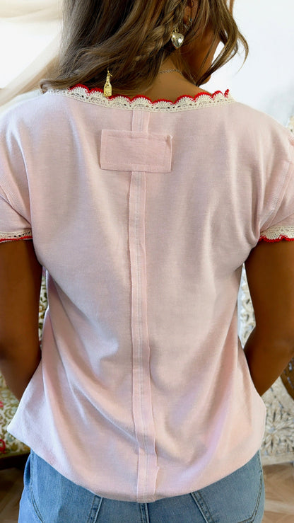 Fresh Market Basic Tee, Soft Pink