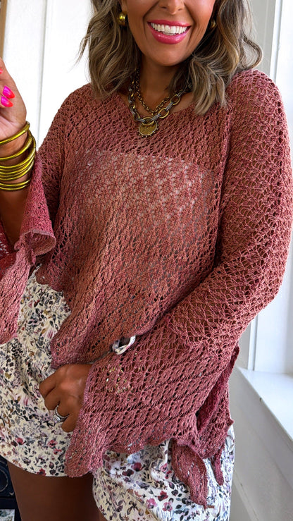 Free Spirit Crochet Top, Brick