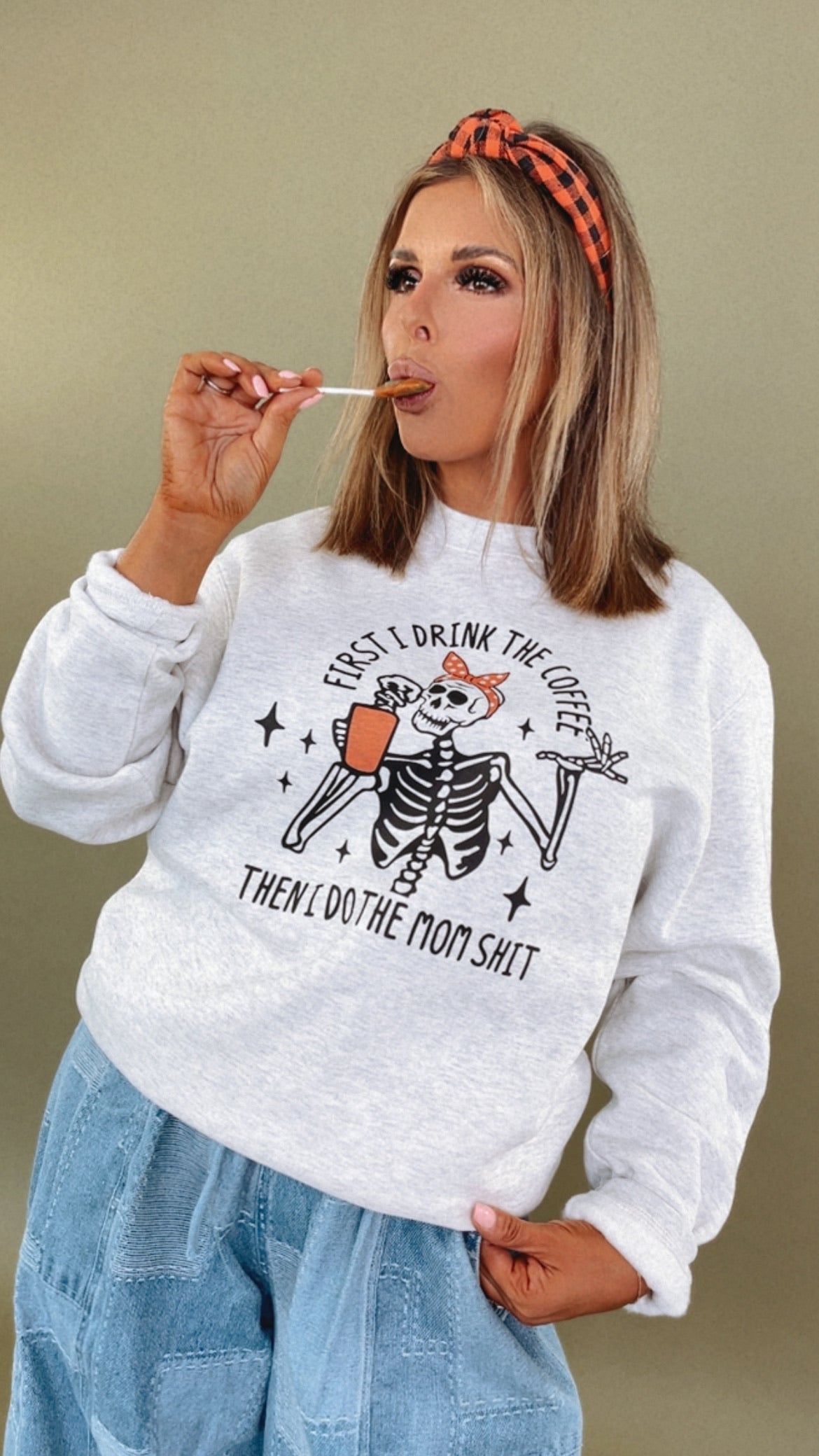 First I Drink Coffee Spooky Sweatshirt