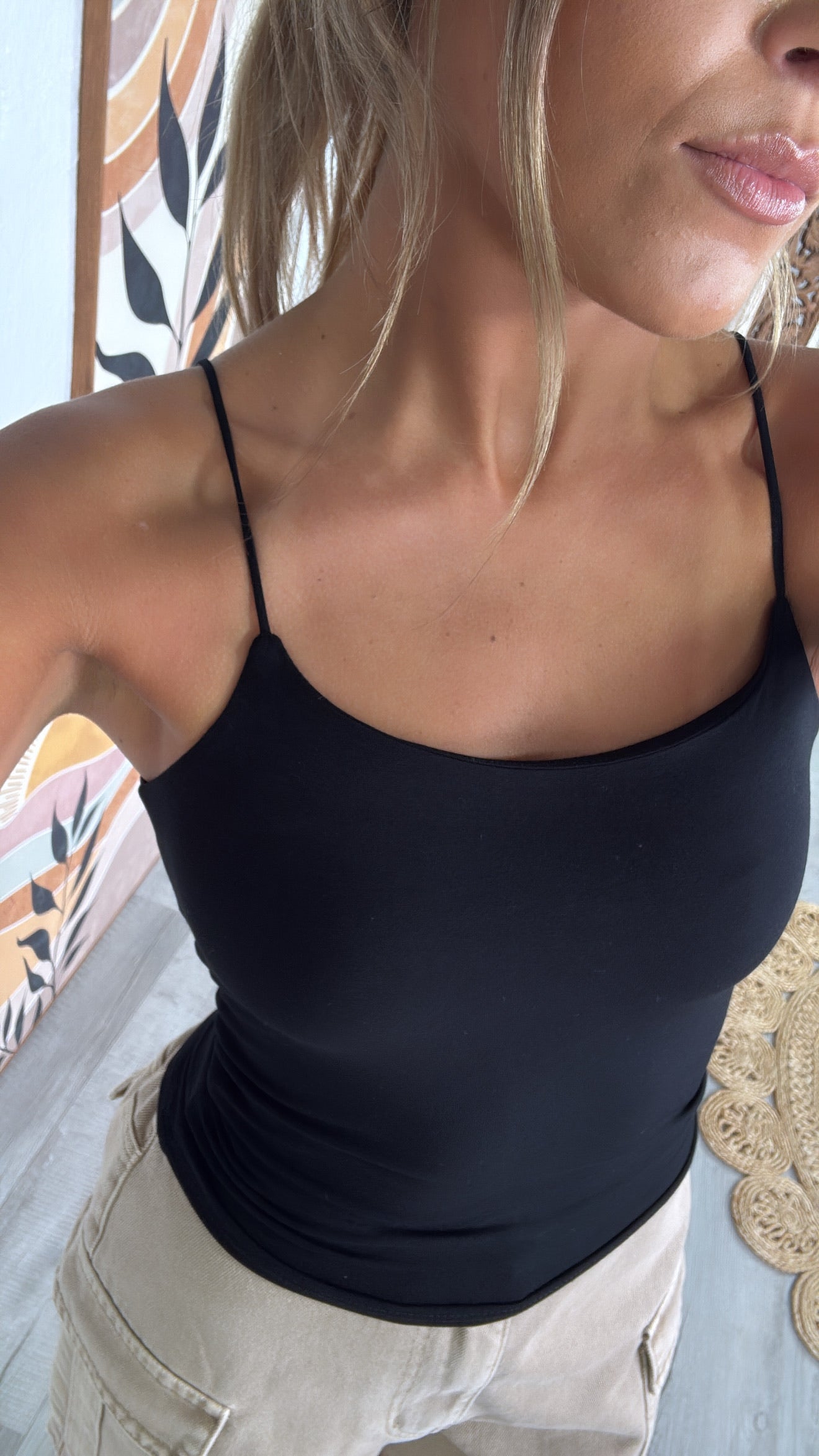 Everyday Essential Spaghetti Strap Cami, Black