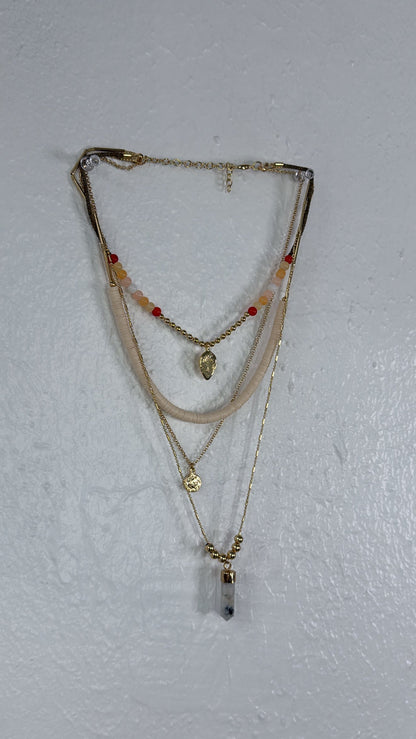Halo Link Layered Necklace, Gold
