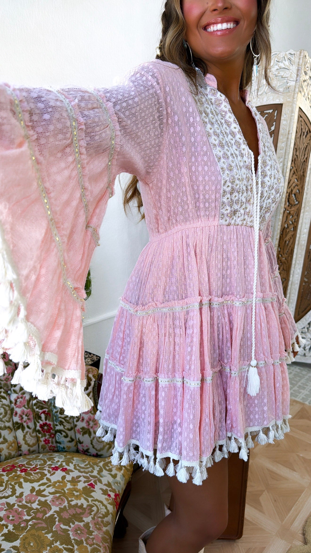 Maple Mist Mini Dress, Pink