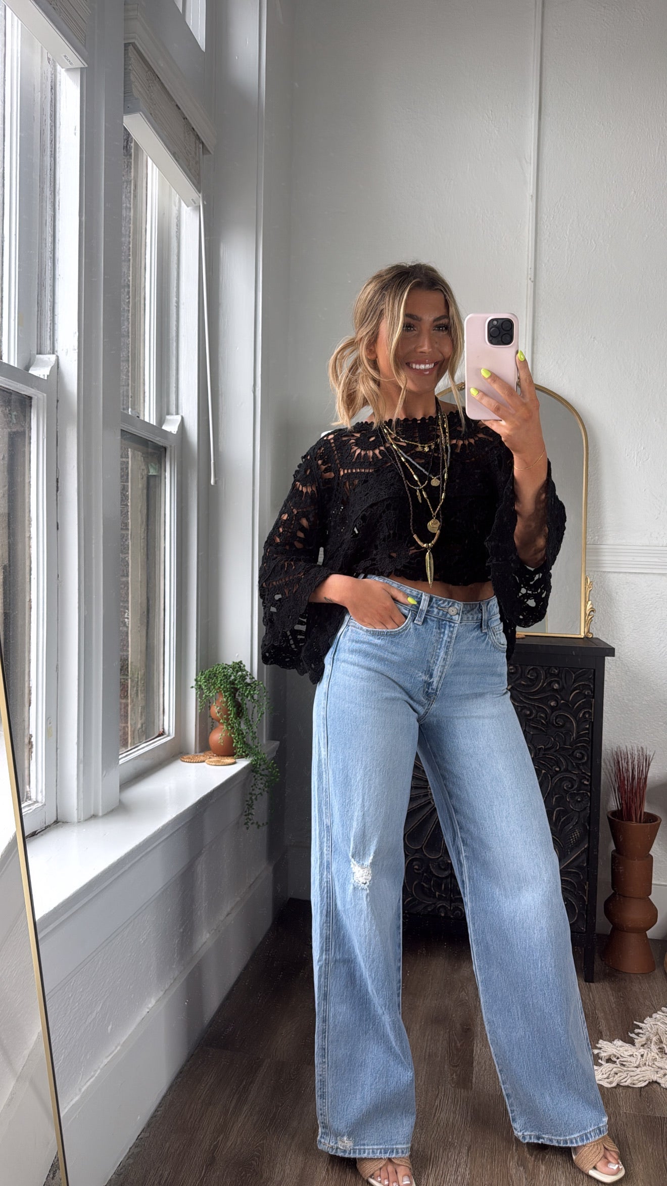 Knix High Rise Wide Leg Jean, VERVET