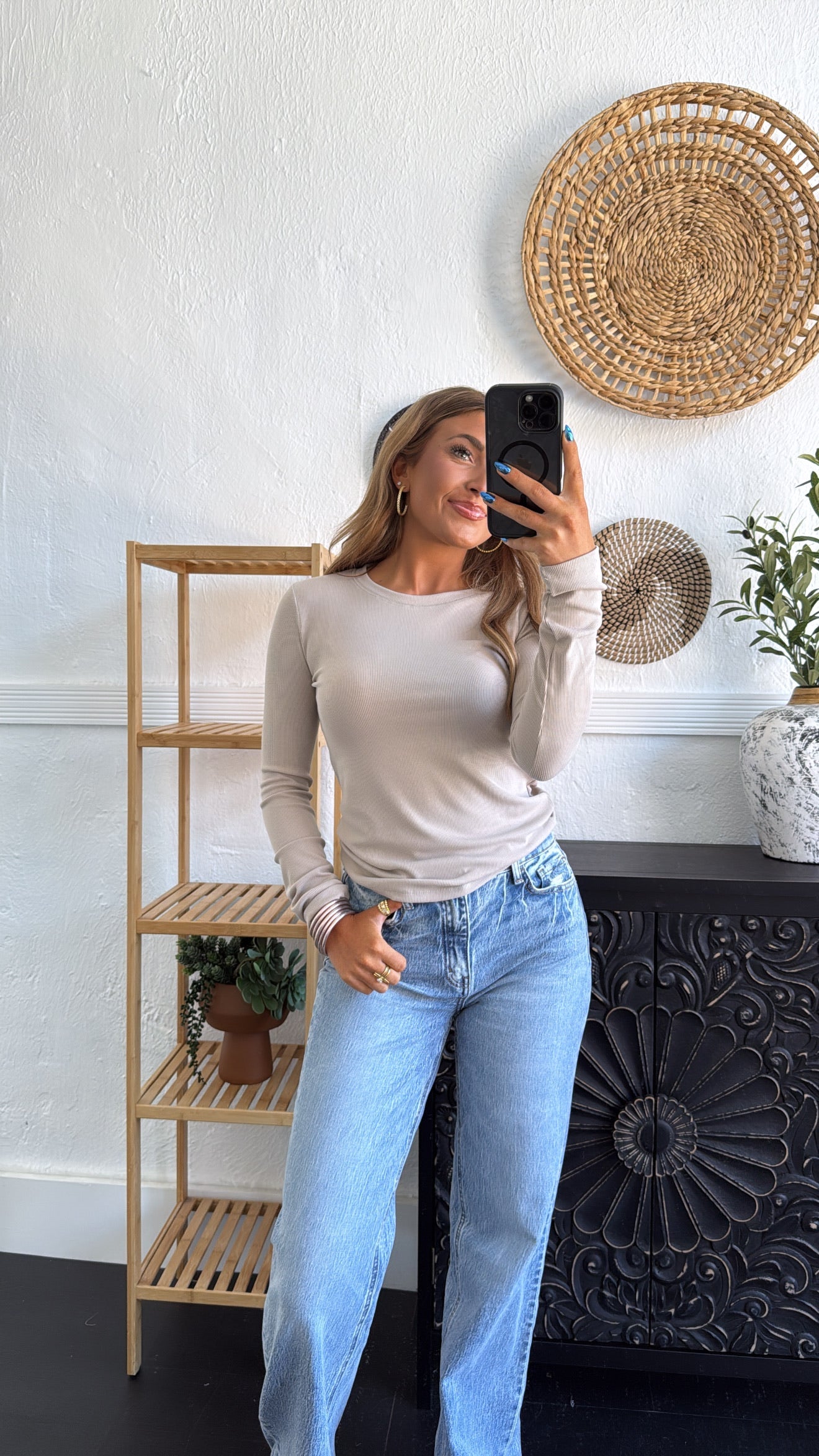 Best Basic Ribbed Long Sleeve, Shell