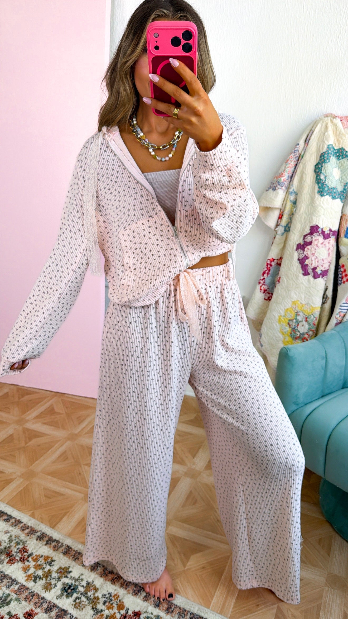 Bayrose Floral Pants, Blush