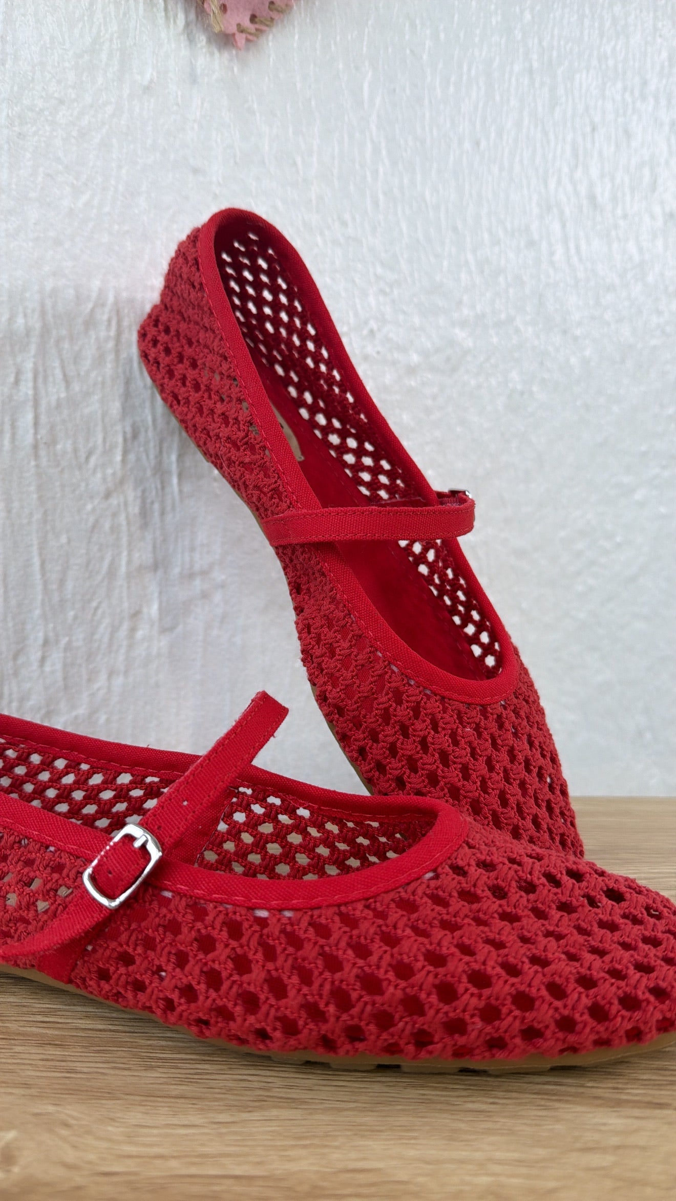 Dorothy Woven Ballet Flats, Red