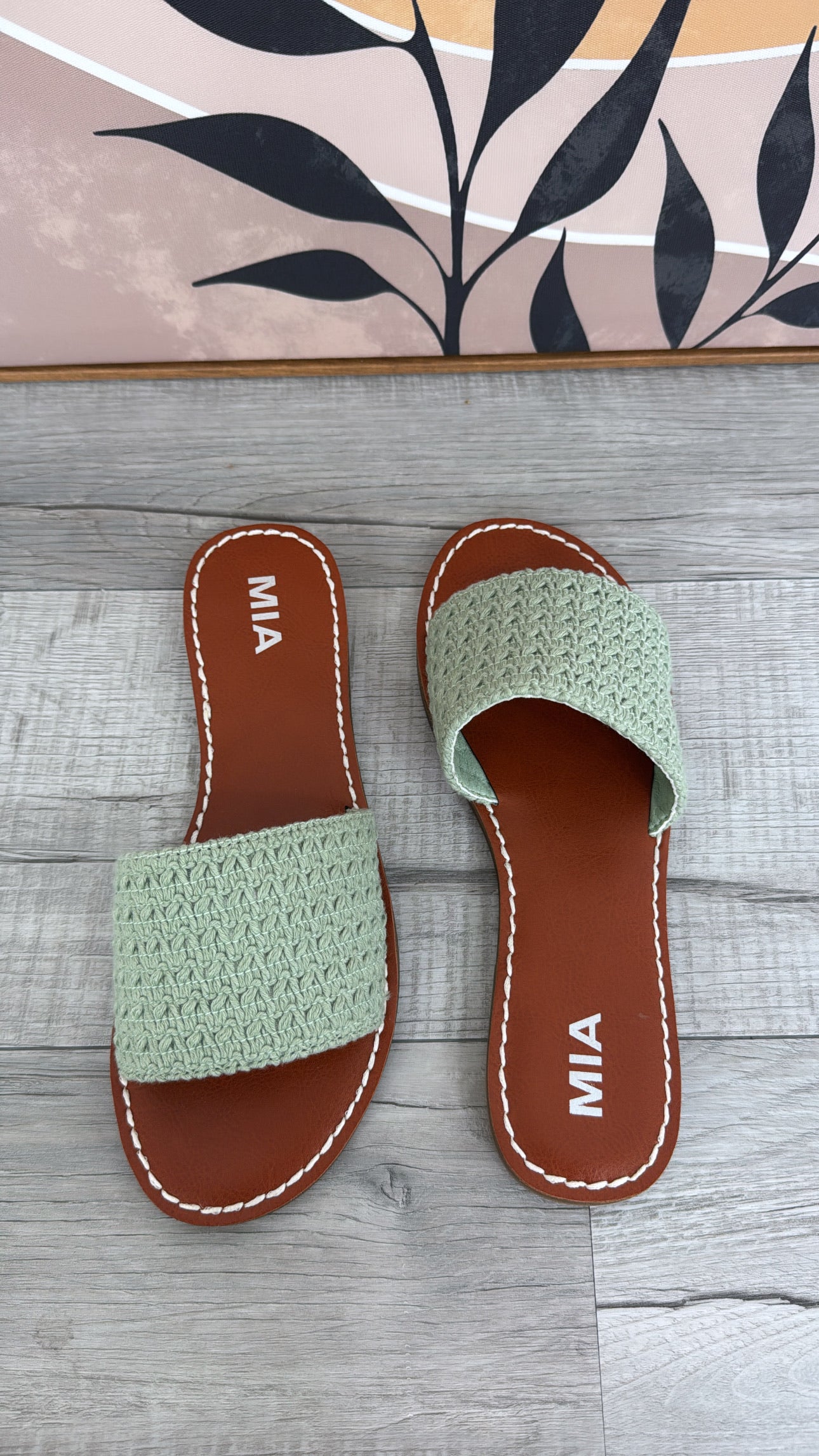 Crochet Slip On Sandal, Sage