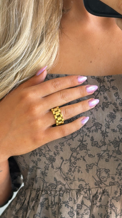 Gold Chain Ring, Gold