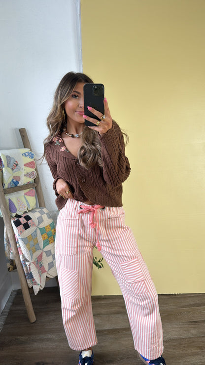 Dune Twill Barrel Pant, Coral Peach