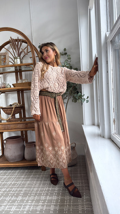 Fallen Marrow Maxi Skirt, Camel