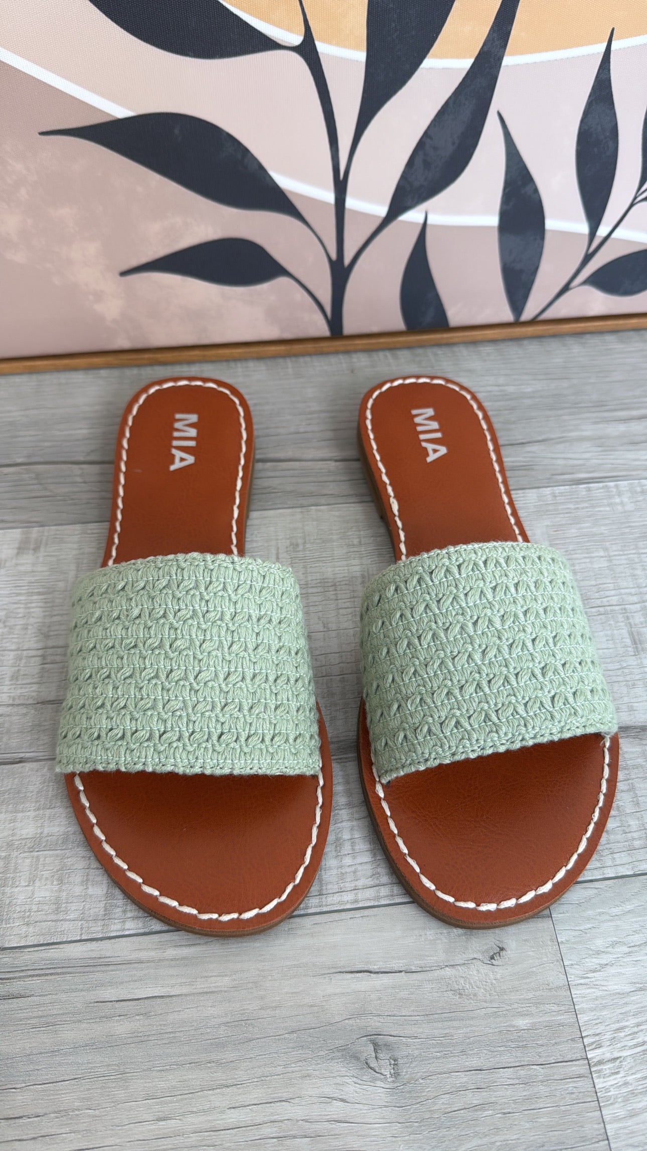 Crochet Slip On Sandal, Sage