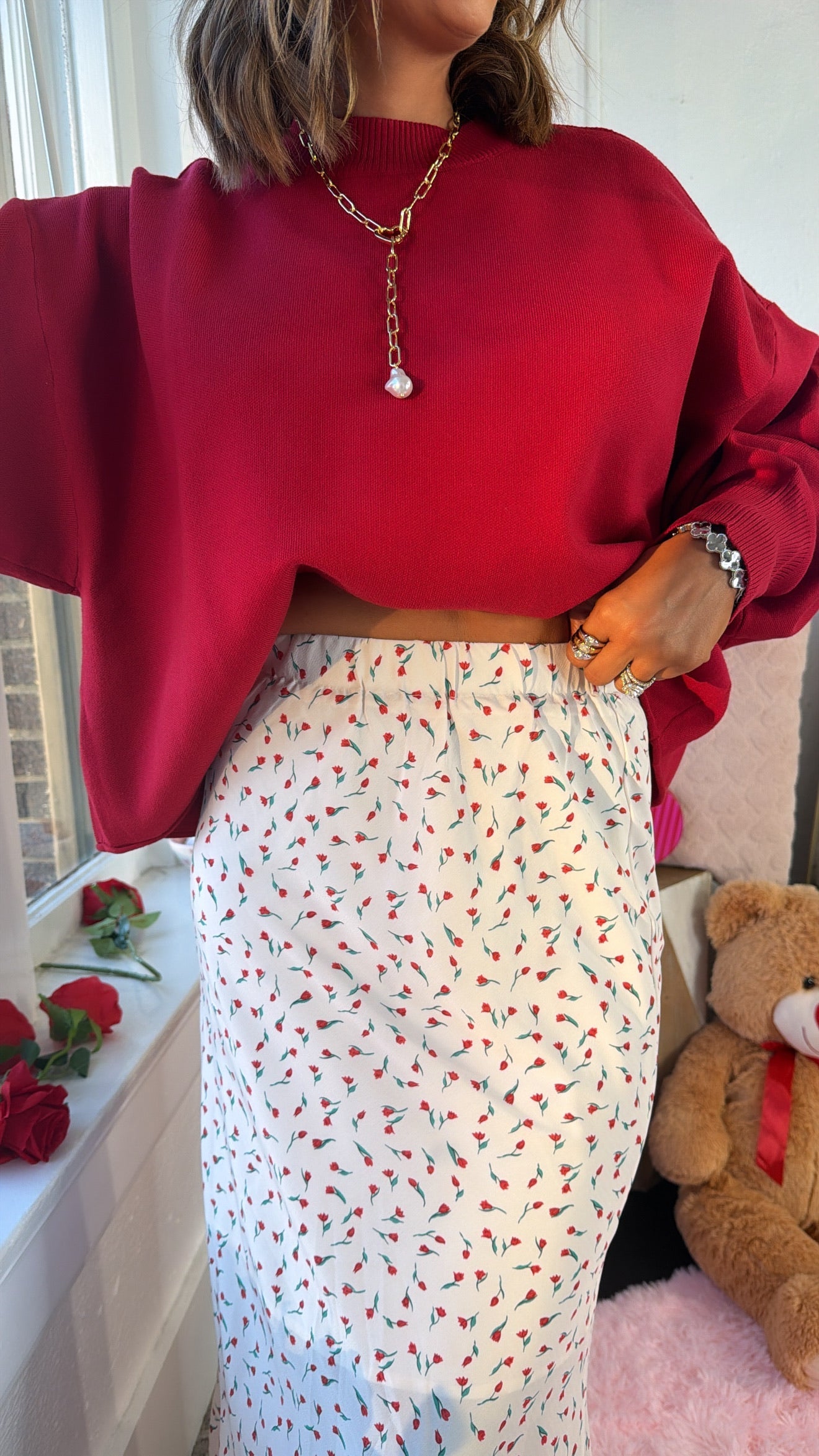 Here To Charm Floral Maxi Pencil Skirt