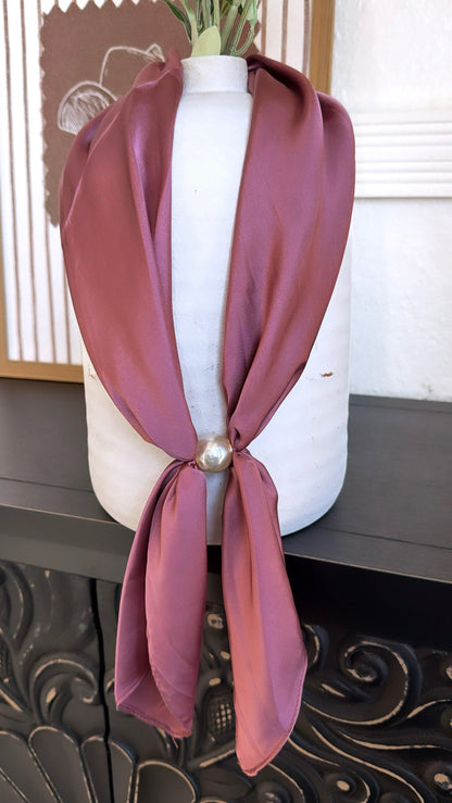 Pearl Accent Neck Scarf, Mauve