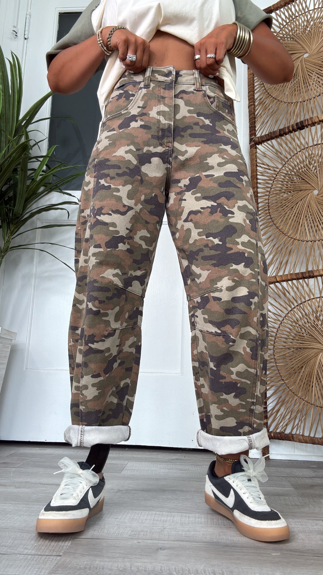 Gone Rouge Camo Washed Barrel Jeans