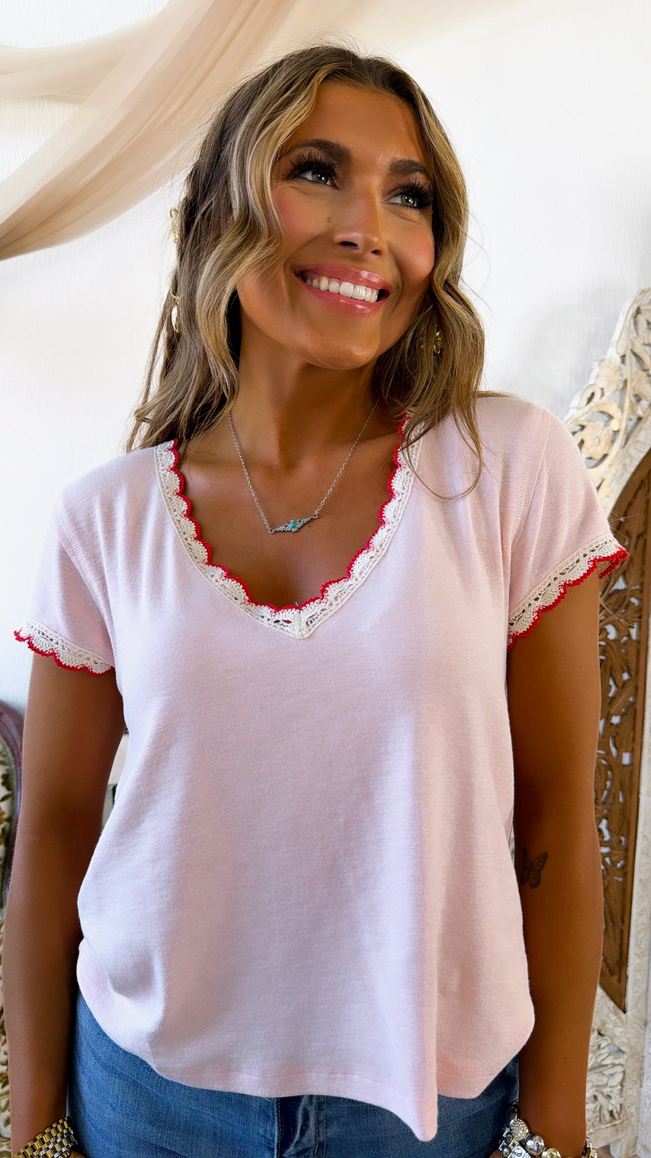 Fresh Market Basic Tee, Soft Pink