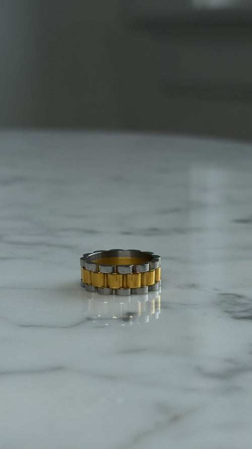 Chain Ring, Gold & Silver
