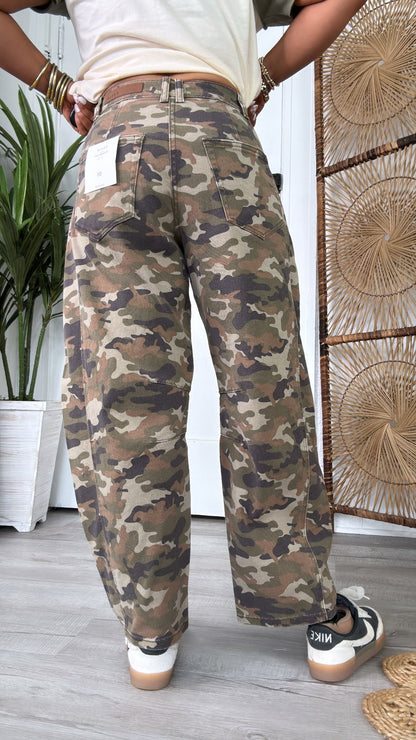 Gone Rouge Camo Washed Barrel Jeans