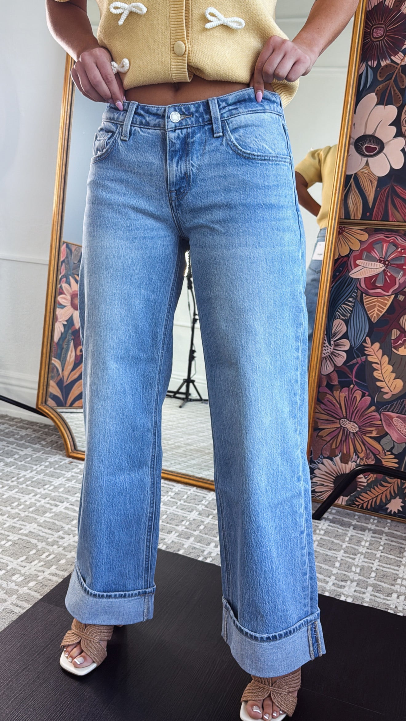 Leo Lower Rise Wide Leg Denim Jean, VERVET