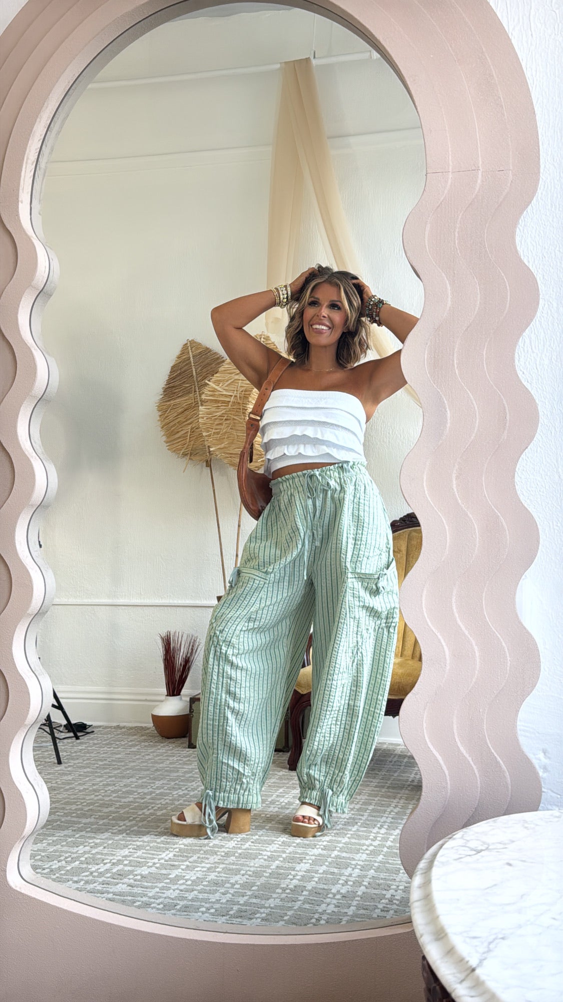Layered Ruffled Tube Top, White