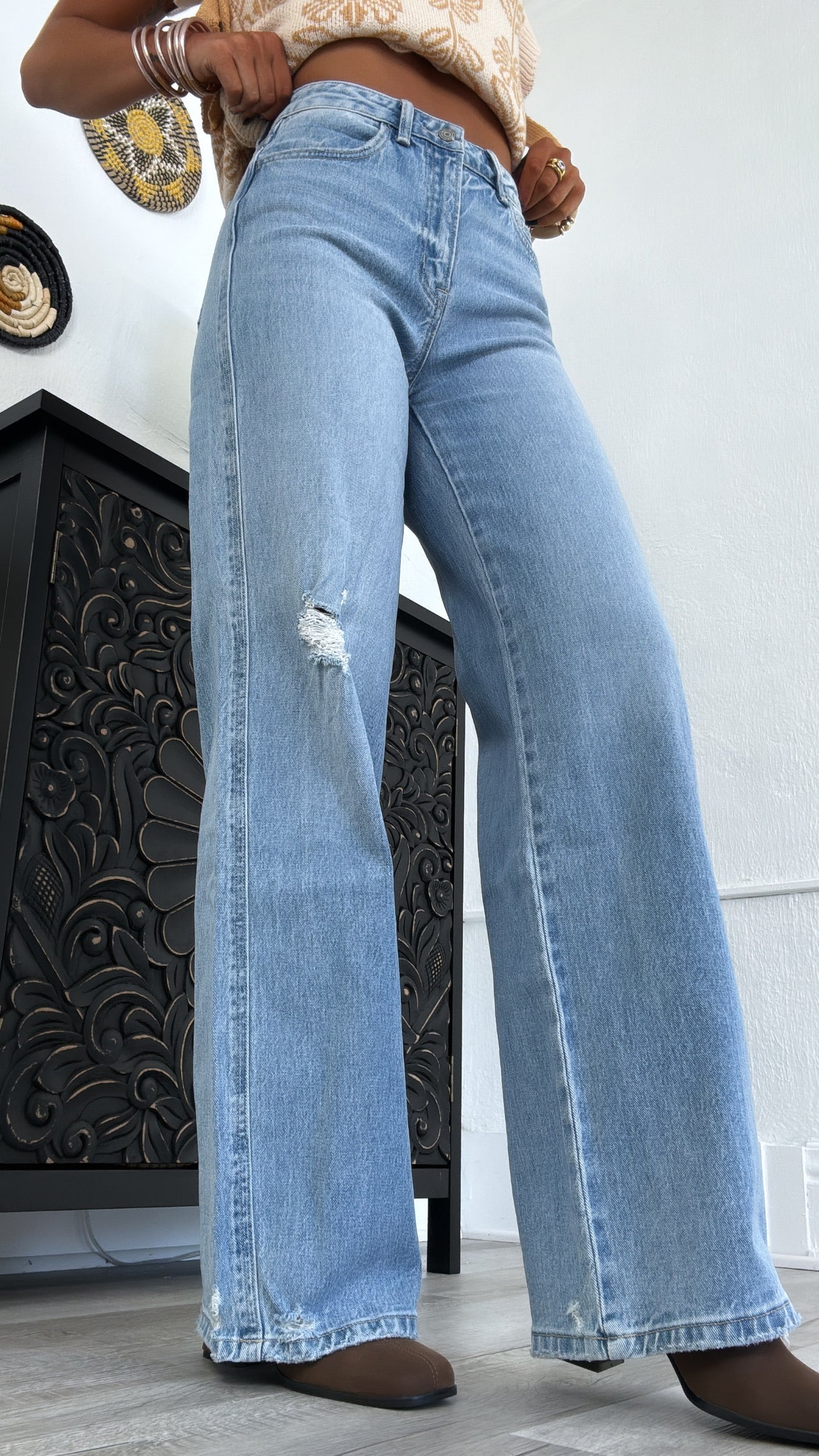 Knix High Rise Wide Leg Jean, VERVET