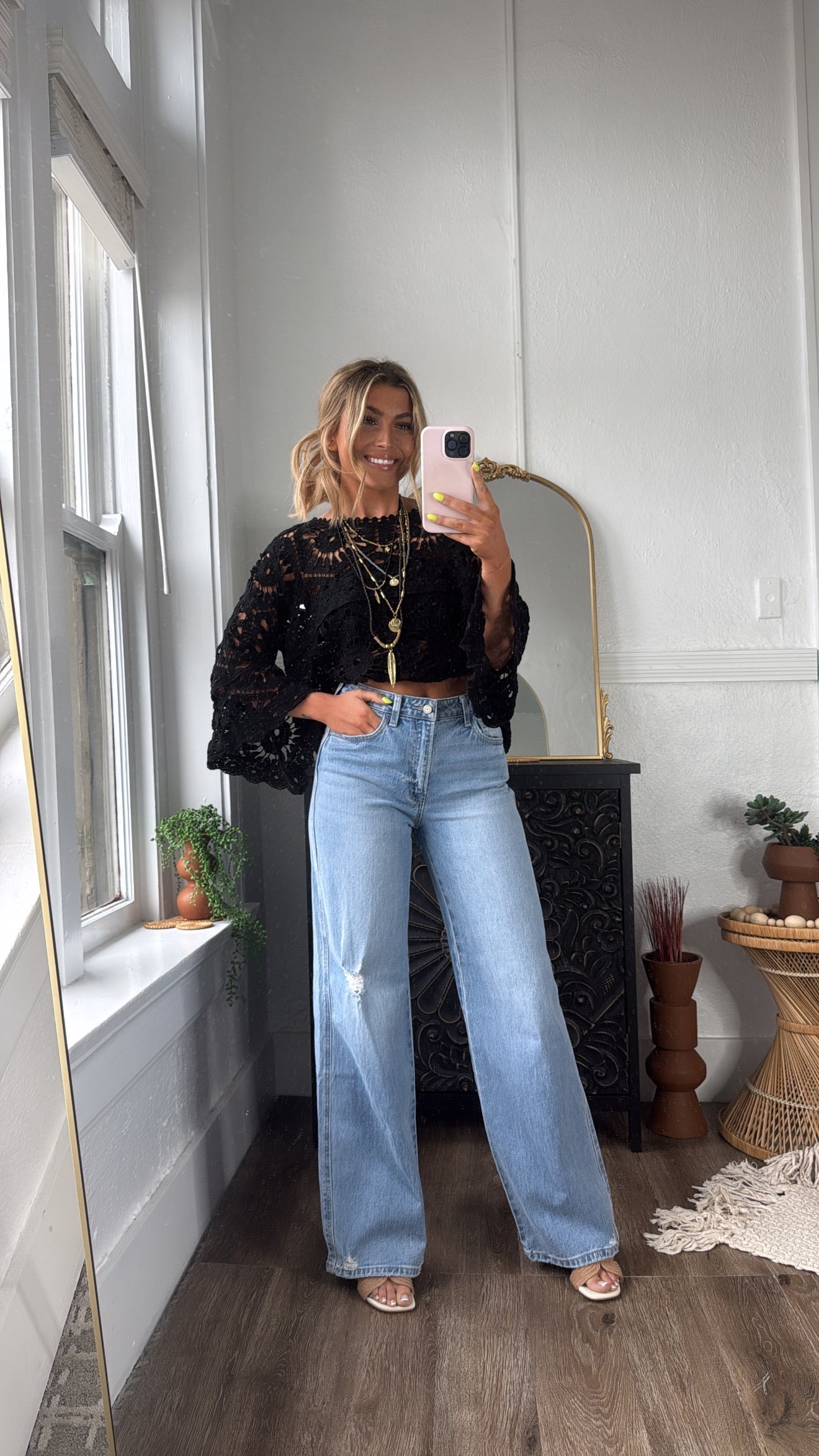 Knix High Rise Wide Leg Jean, VERVET